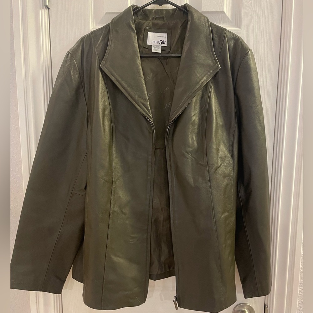 East 5th Classic Green Genuine Leather Jacket